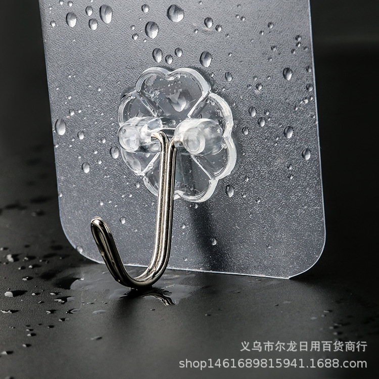 Transparent Powerful Sticky Hook Wall Load-Bearing Kitchen Hook Seamless Sticky Hook behind the Door Punch-Free Plastic Sticky Hook