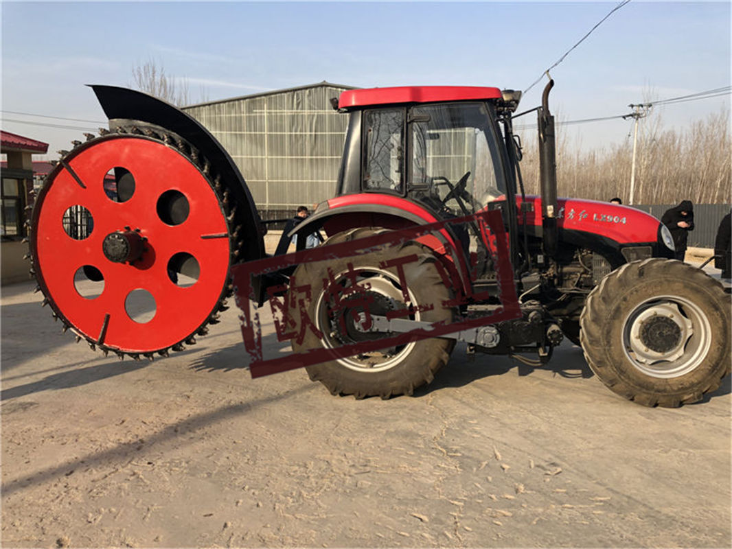 拖拉机圆盘式开沟机路沿石开沟机共公路拖拉机开槽机可定做