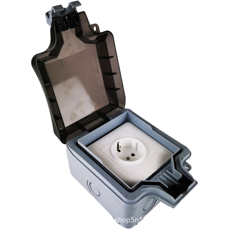 工业防溅水充电排插户外防暴雨欧规标德式墙壁防溅水插座ip66等级