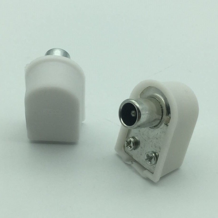 75白卧弯式电视线插头免焊接rf电视天线插头l型9.5tv射频线接头