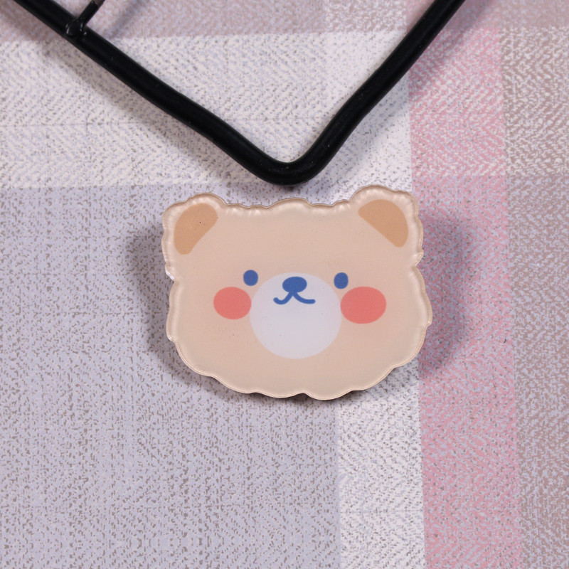 Soft and Adorable Bear Badge Cute Cartoon Acrylic Brooch Clothing Bag Accessories Accessories E-Commerce Gift