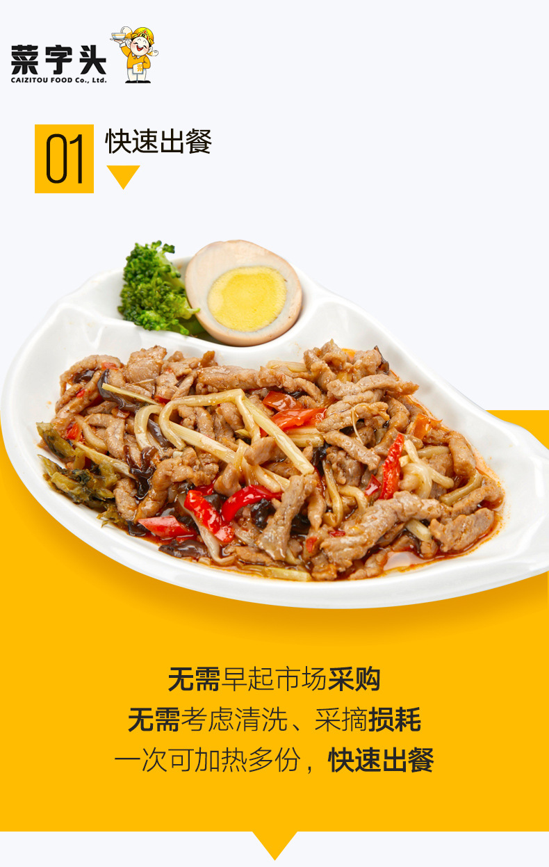 菜字头调理包鱼香肉丝方便饭 220g简餐料理包 冷冻食品调理包批发