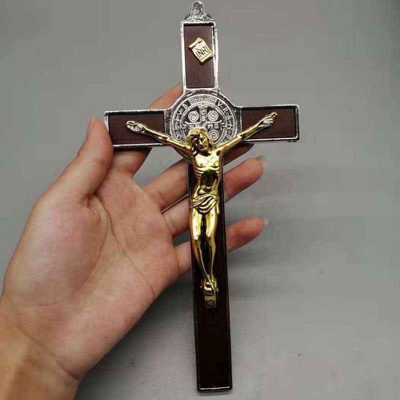 新款铜天主教基督教合金苦像耶稣十字架圣物挂件祈祷宗教木质饰品