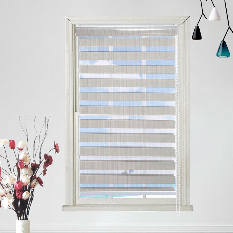 厂家批发双层柔纱帘 卧室办公室隔热遮光卷帘 全遮光百叶窗帘