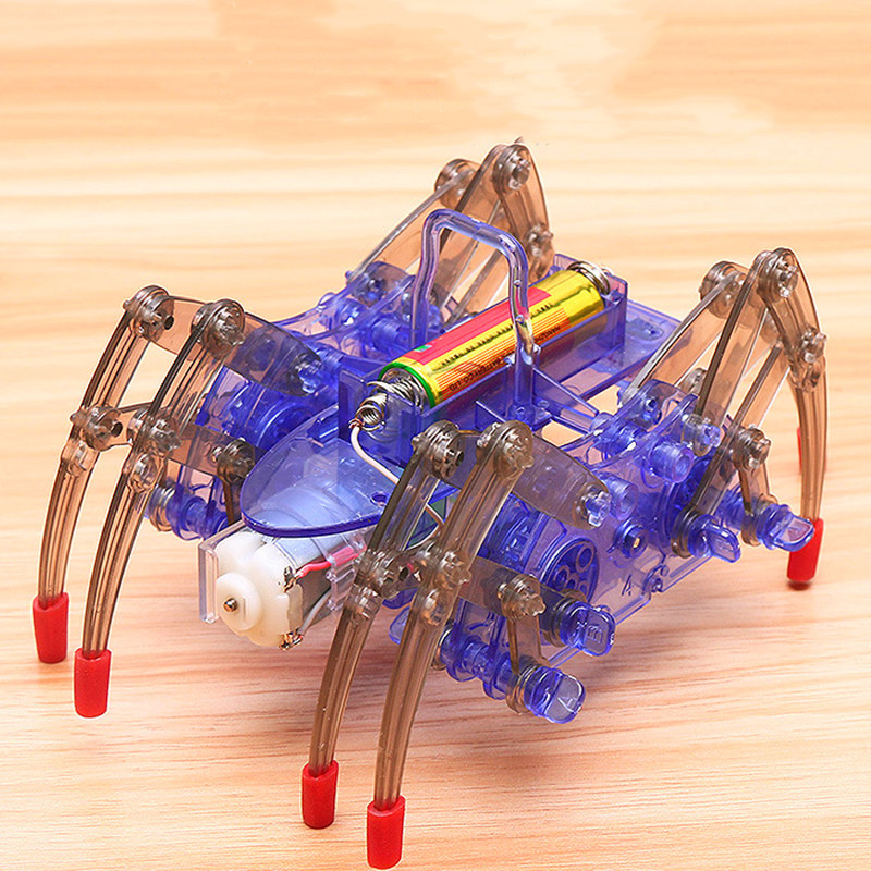 跨境热卖 儿童拼装电动蜘蛛机器人科教创意教具手工制作益智玩具