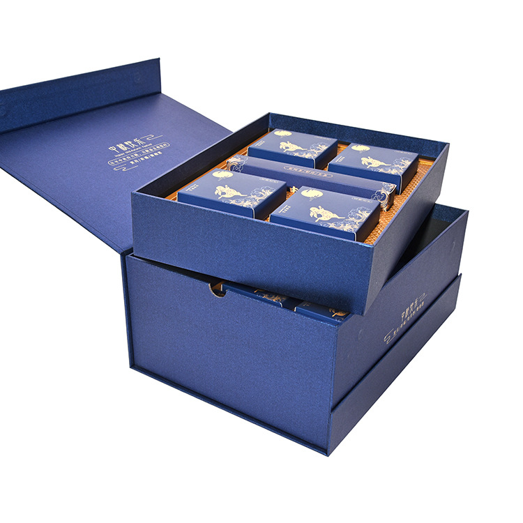 杭州礼盒定制厂家特种纸月饼中秋礼盒磁铁双层翻盖高档礼盒好旺龙