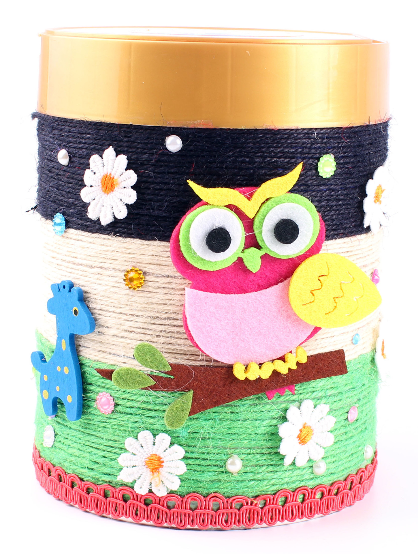 麻绳瓶子奶粉罐diy手工废物利用收纳装饰幼儿园创意花瓶制作材料