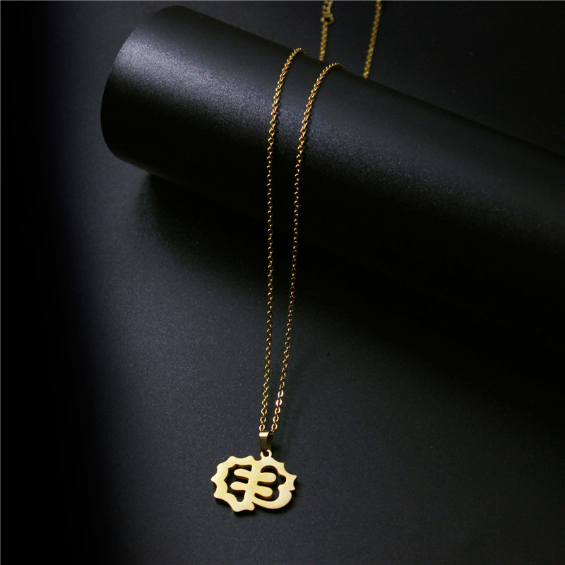 Foreign Trade Hot 18K Gold Women's Jewelry Necklace Stainless Steel Geometric Pattern Stainless Steel Clavicle Chain Pendant Accessories