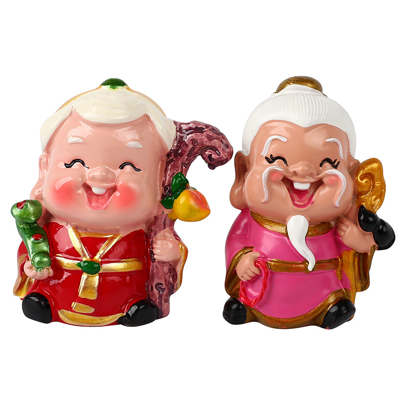 寿星公寿星婆摆件