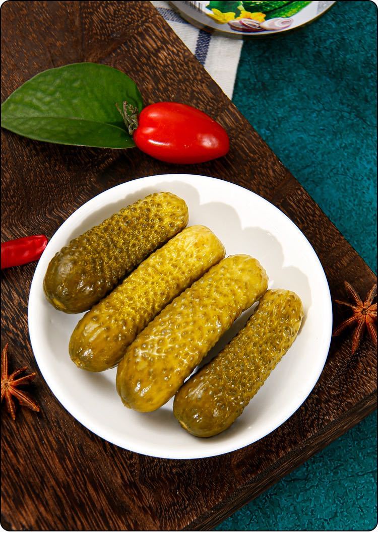 进口俄罗斯小酸黄瓜罐头 汉堡三明治搭配美味500克 满包邮