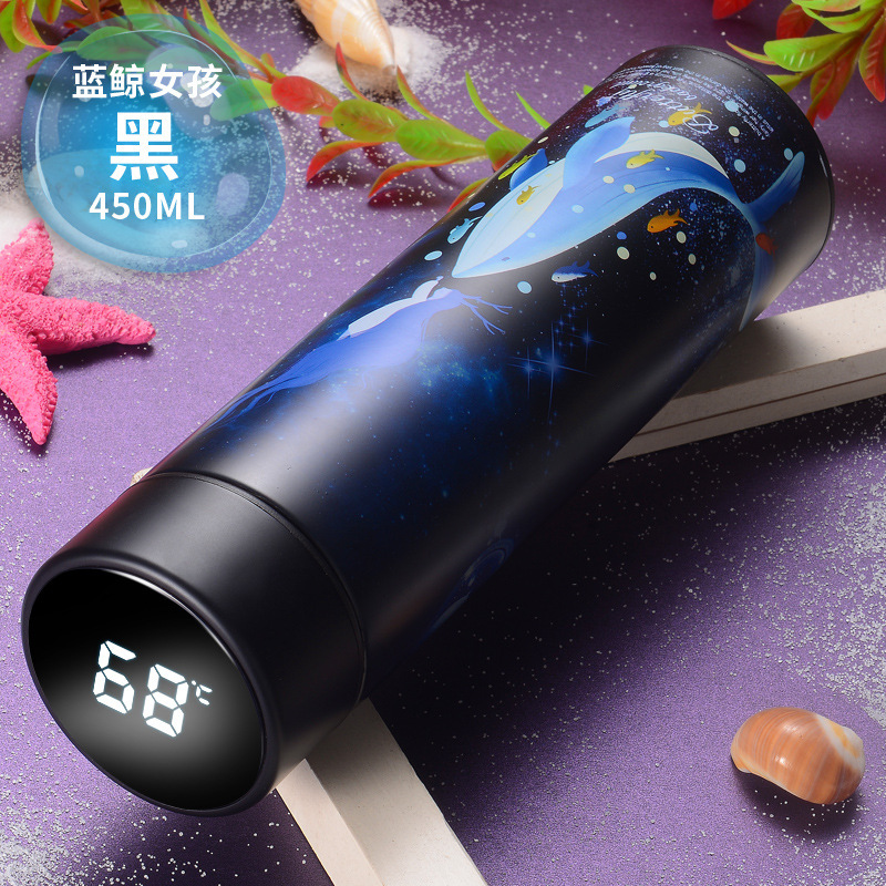 LED Intelligent Temperature Measurement 304 Stainless Steel Vacuum Cup Touch Temperature Display High-End Creative Business Gift Cup Customization