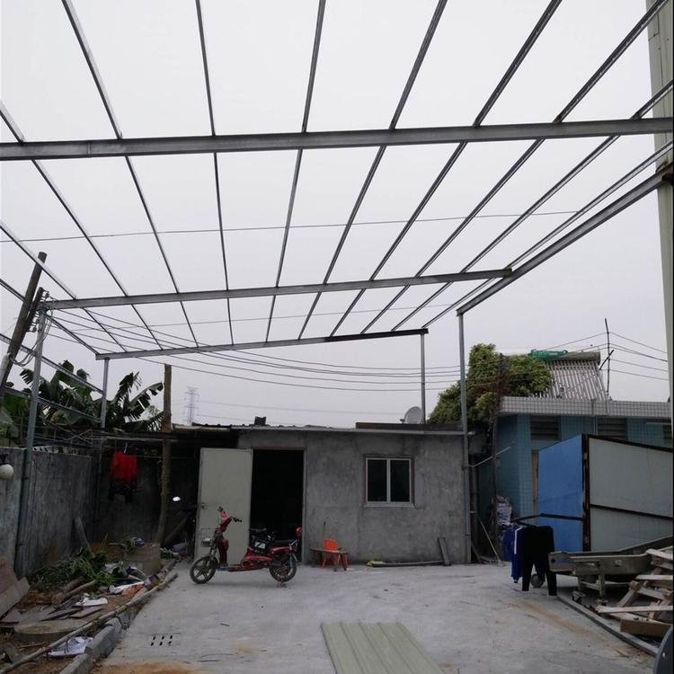 承接铁皮雨棚彩钢瓦棚简易铁皮房钢结构雨棚户外铁皮棚搭建