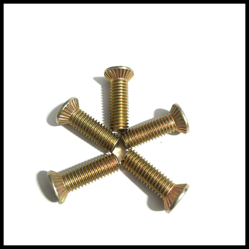 碳钢彩锌压花十字槽沉头滚花螺丝配电箱螺丝带滚花机牙螺栓m6-m10