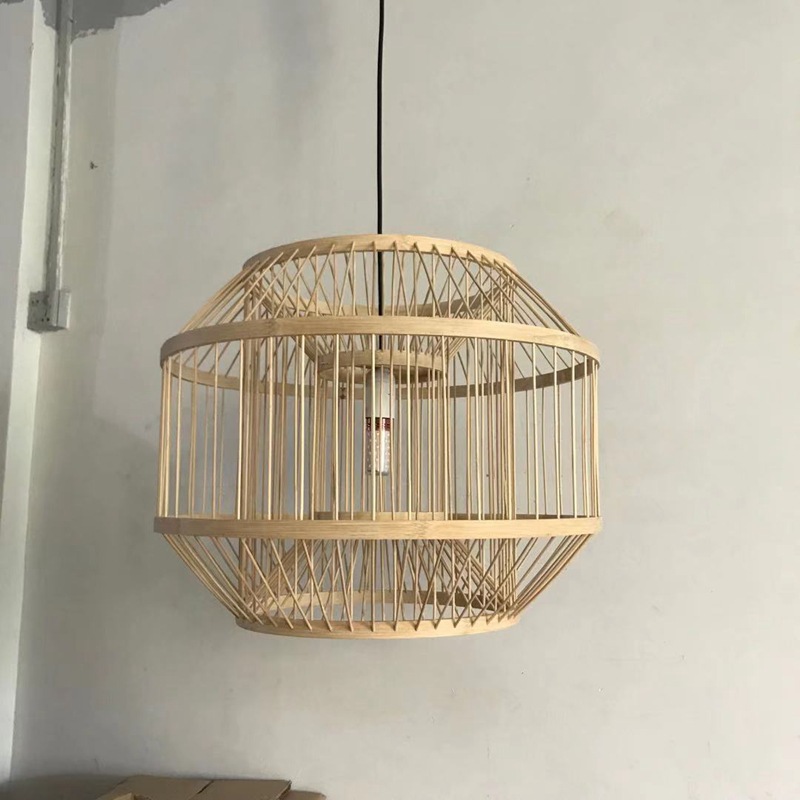 竹编吊灯中式竹艺灯笼日式餐厅竹灯新中式田园火锅店竹签吊灯
