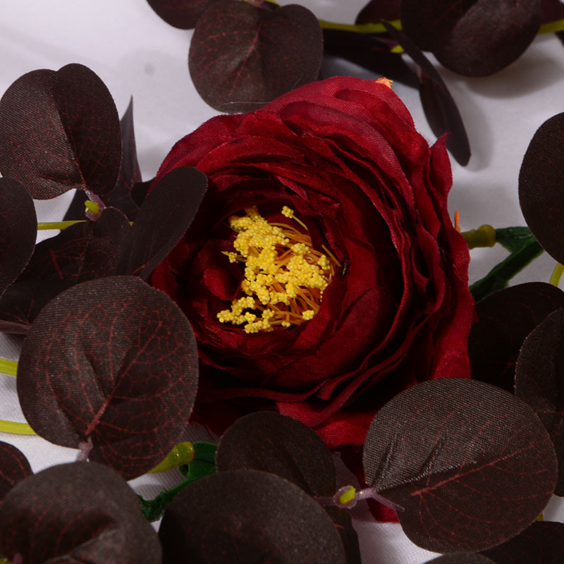 圣诞款松果藤条藤树叶藤仿真藤圣诞叶桉树叶藤派对节日装饰藤条