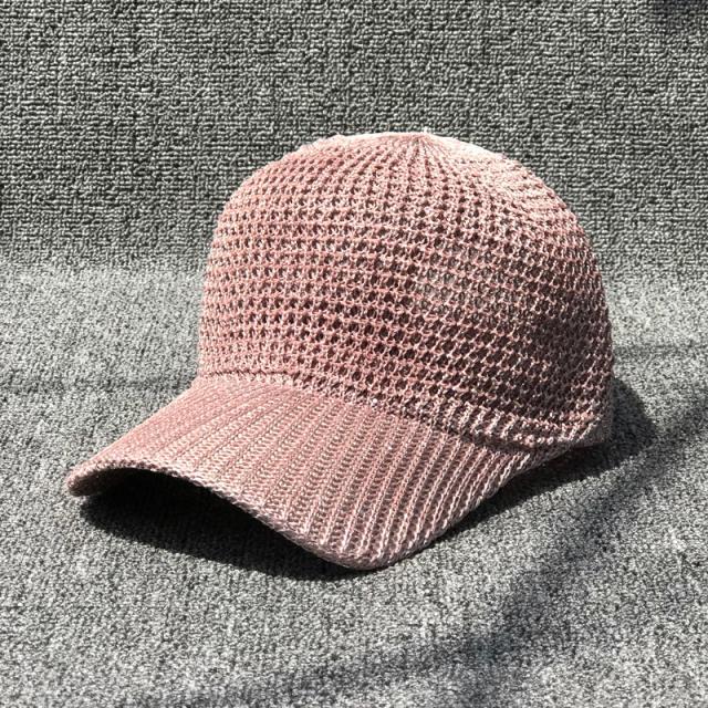 凉爽自在网眼麻线编织棒球帽2019夏天透气男女防晒鸭舌帽子网帽潮