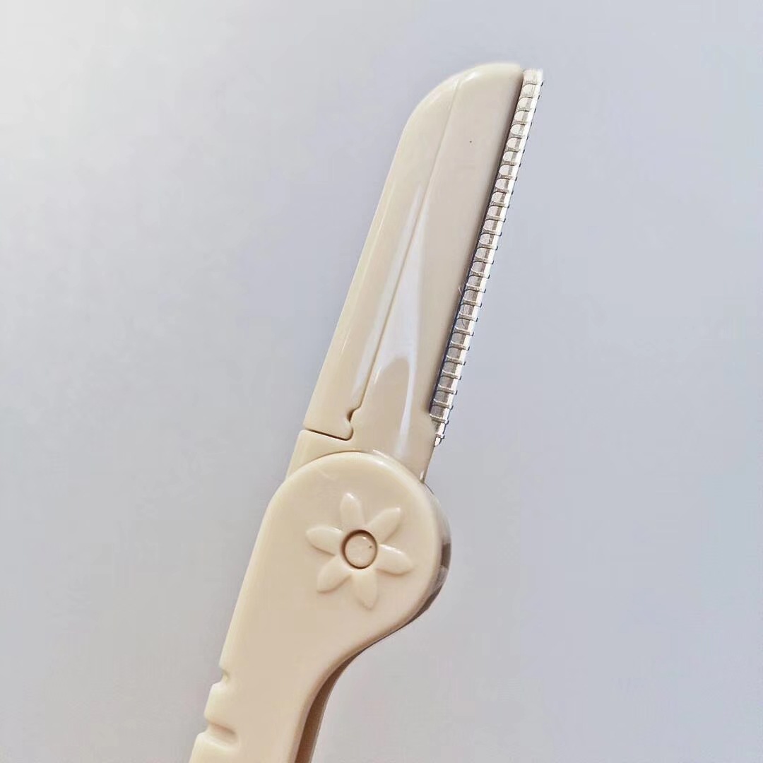 绿素折叠直柄式修眉刀安全刮眉刀剃毛刀美妆工具初学者修眉器3把