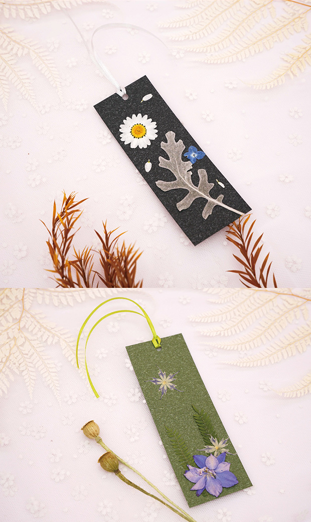 押花书签压花纸书签diy 真树叶植物标本装饰画书签幼儿园手工制作