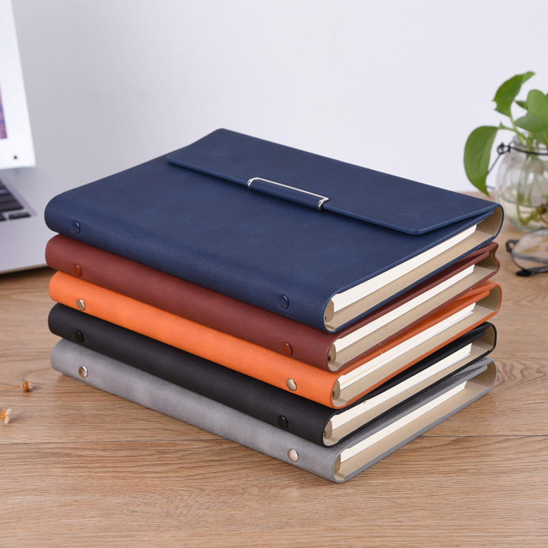 A5 Loose-Leaf Notebook Book Business Notebook Notebook Leather Three-Fold Loose-Leaf Notebook Pack Logo