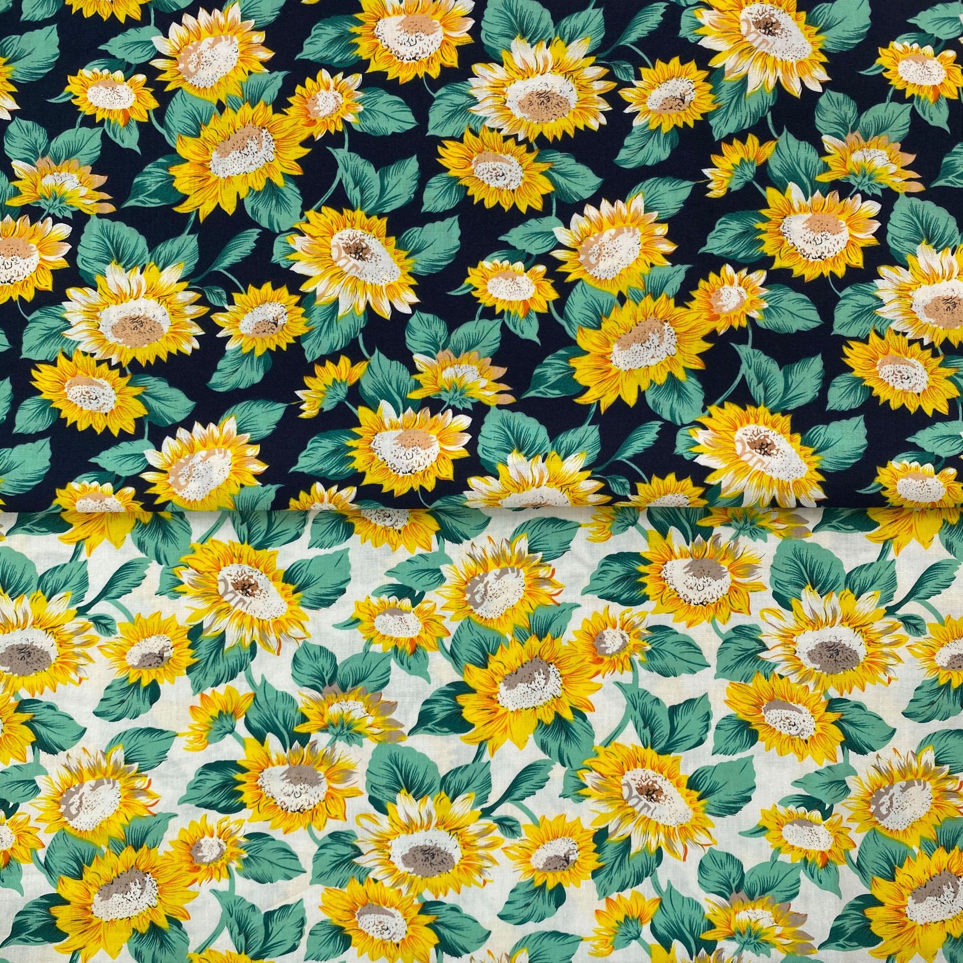 全棉向日葵印花面料 春夏女装连衣裙吊带衫服装布料