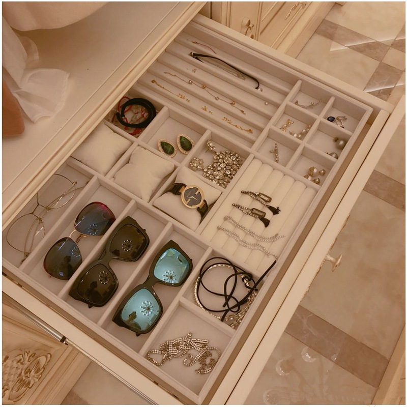 首饰盘戒指收纳盒柜台珠宝展示道具家用抽屉饰品盘项链托盘定做