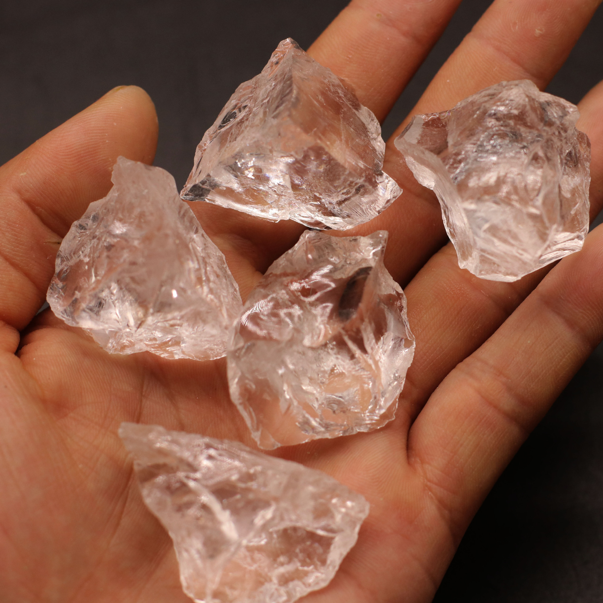 天然透明白水晶原石 水晶石香薰扩香石香氛原料透体阿赛装饰摆件