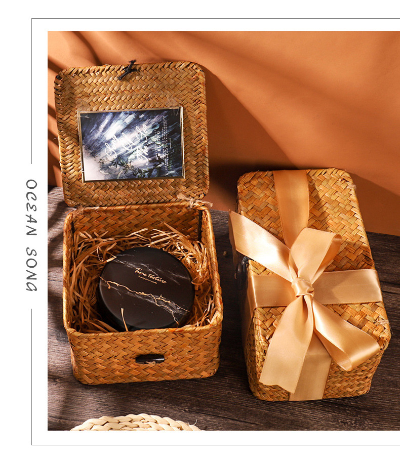 创意喜糖竹编礼品盒精美小号伴手礼盒生日精致包装盒节日礼物盒子