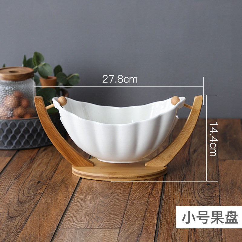 New Creative Fruit Basket Nordic Fashion Simple Home Living Room and Hotel Snack Candy Table Display Ceramic Basin