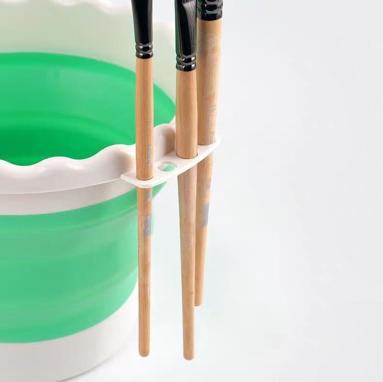 美术水桶水粉颜料绘画水粉折叠硅胶水彩户外多功能洗笔颜料桶