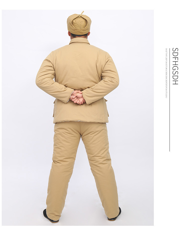 新款加厚棉军装大衣影视服装棉服套装红军成人八路军演出服表演服