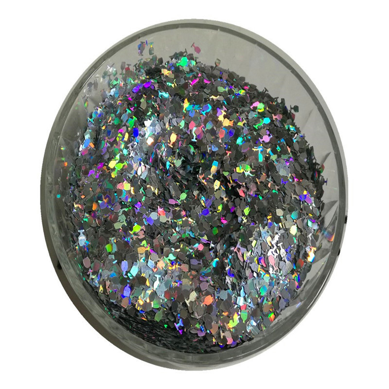 新款豹纹镭射粉美甲金葱粉变色龙魔镜粉七彩镭射渐变色幻彩粗亮片