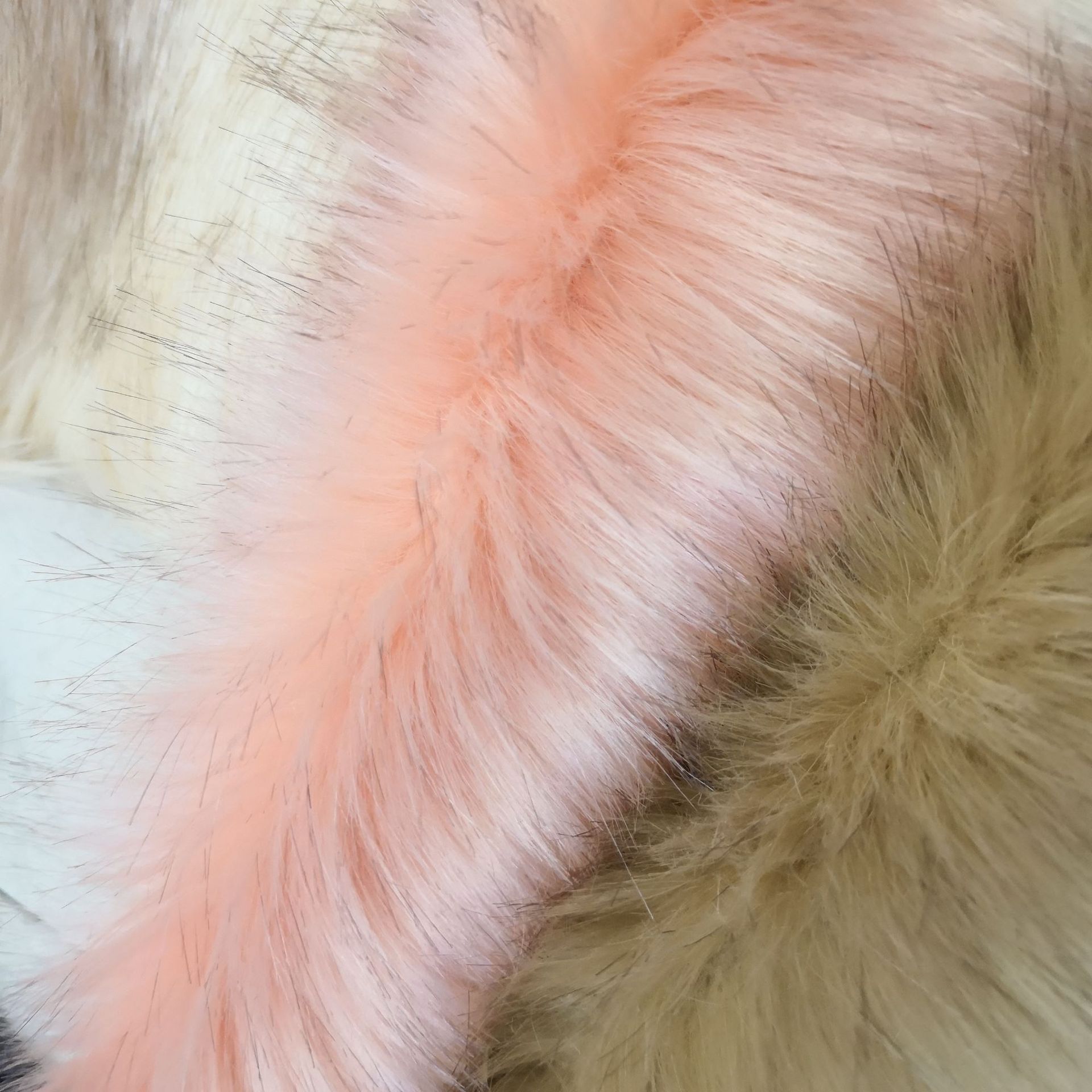 现货60mm狐狸毛染尖 双色仿狐狸人造毛皮 箱包毛球 毛领面料