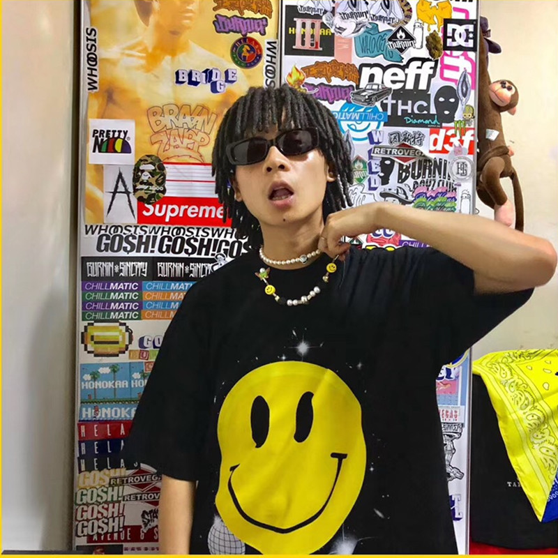 asap rocky吴亦凡同款项链嘻哈个性骰子珍珠蝴蝶骷髅笑脸项链