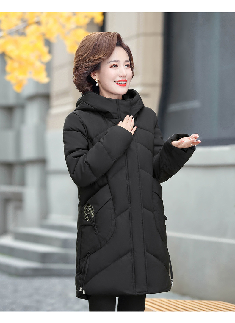 妈妈冬装棉衣外套中长款中老年女装羽绒棉服40岁50岁中年洋气棉袄