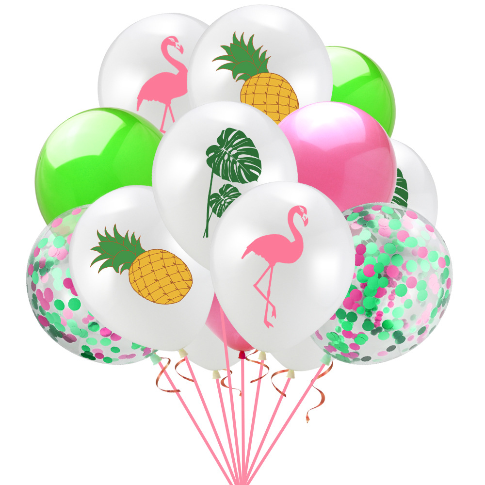 Amazon Flamingo Pineapple Monstera Balloon Combo Set Hawaiian Theme Party Decoration Supplies