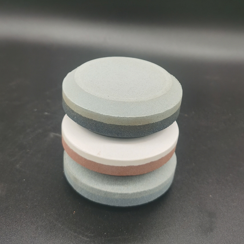 家用菜刀圆形磨刀石爆款 厨房开刃专用白刚玉斧头园林木工磨刀石