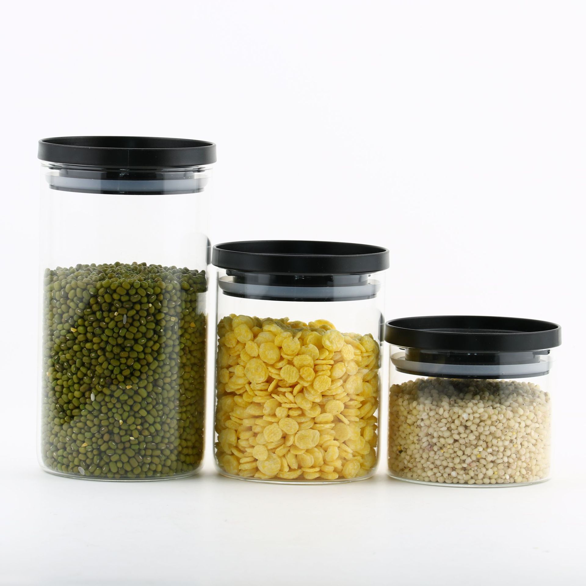 家用厨房木密封储物罐 密封罐批发 高鹏硅玻璃收纳瓶