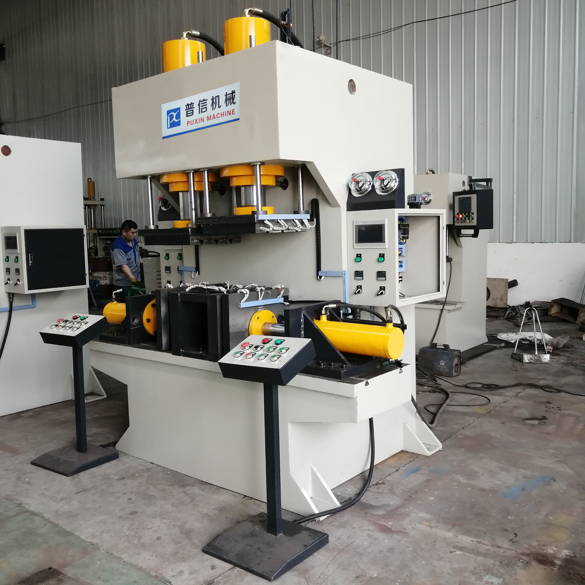 100吨双工位热压成型机 100t数显单臂热压机 多功能单柱液压机