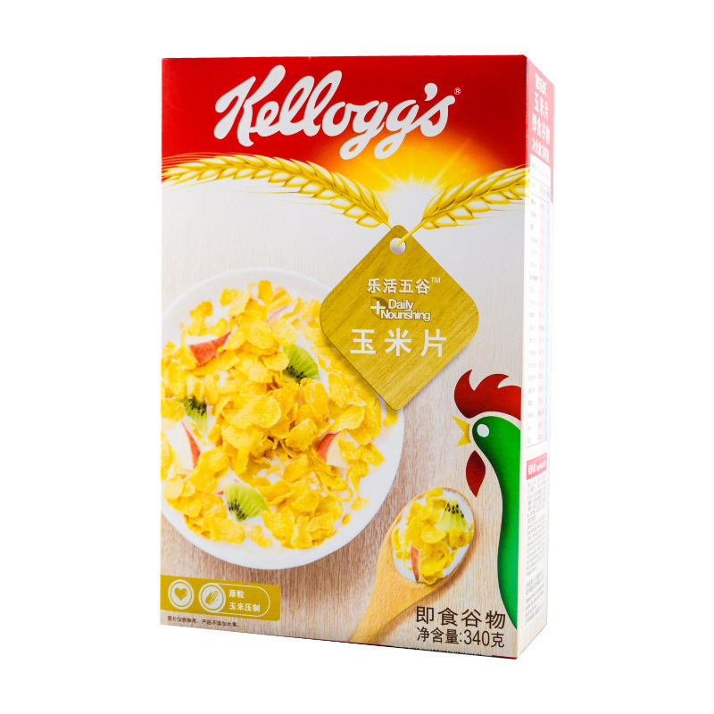 原装进口家乐氏玉米片340g原味谷物早餐冲饮麦片即食代餐食品批发