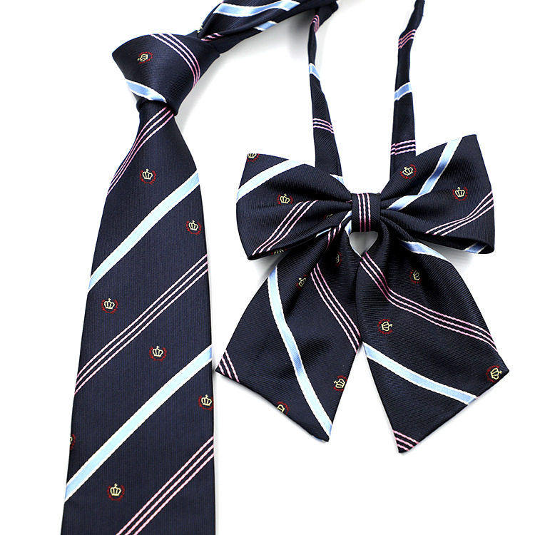 jk制服领带学院风dk领带英伦皇冠领带条纹领带韩版日系校服领带