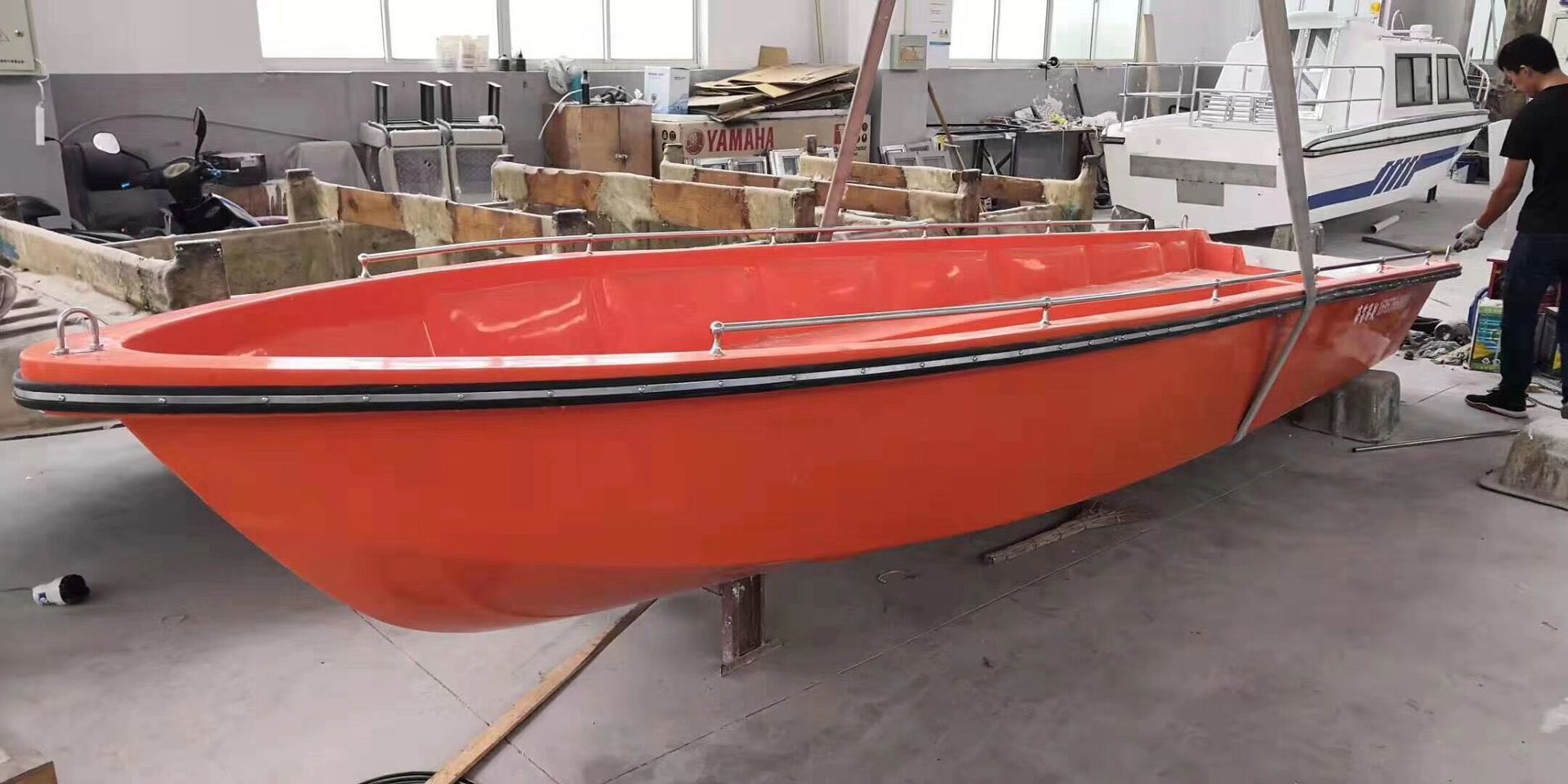 海笛玻璃钢冲锋舟防汛应急玻璃钢船救援消防快艇武警特警部队游艇