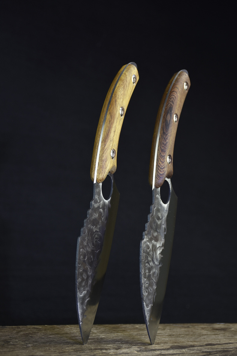 手工锻打菜刀家用锋利开刃切片刀小厨刀鬼手作切菜刀厨师刀具