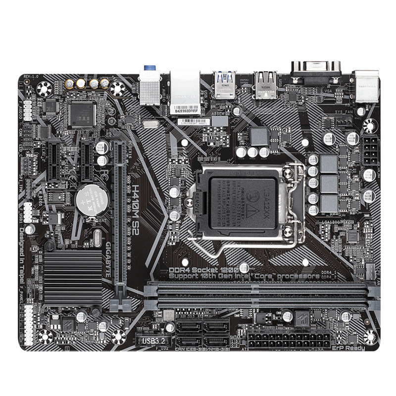 技嘉h410m s2主板支持十代cpug5900 i3-10100/10400/10500