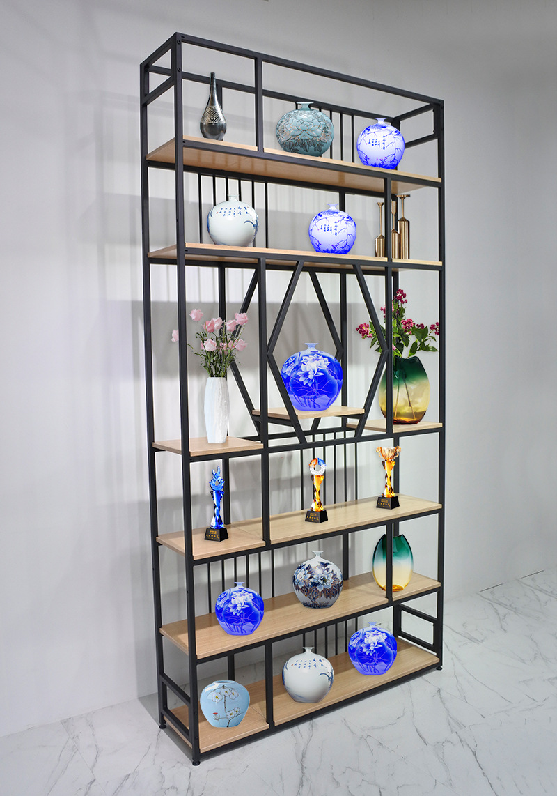 办公室创意置物架隔断屏风书架北欧铁艺书架工艺品展示架