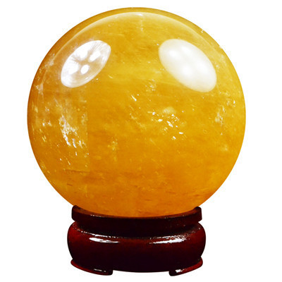 天然黄水晶球风水客厅居家办公玄关风水摆件七星阵镇