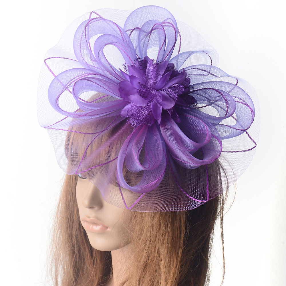 速卖通wish货源手工网纱头花欧美宴会派对新娘头饰fascinator发饰