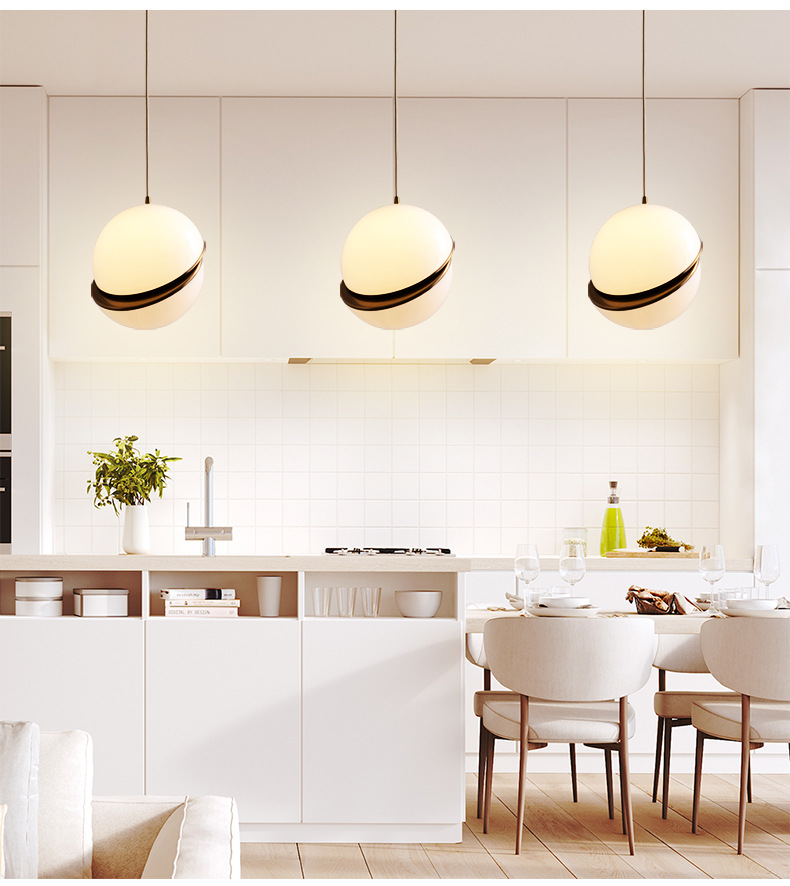 北欧餐厅灯吊灯三头组合简约创意led吧台饭厅餐桌灯具个性餐吊