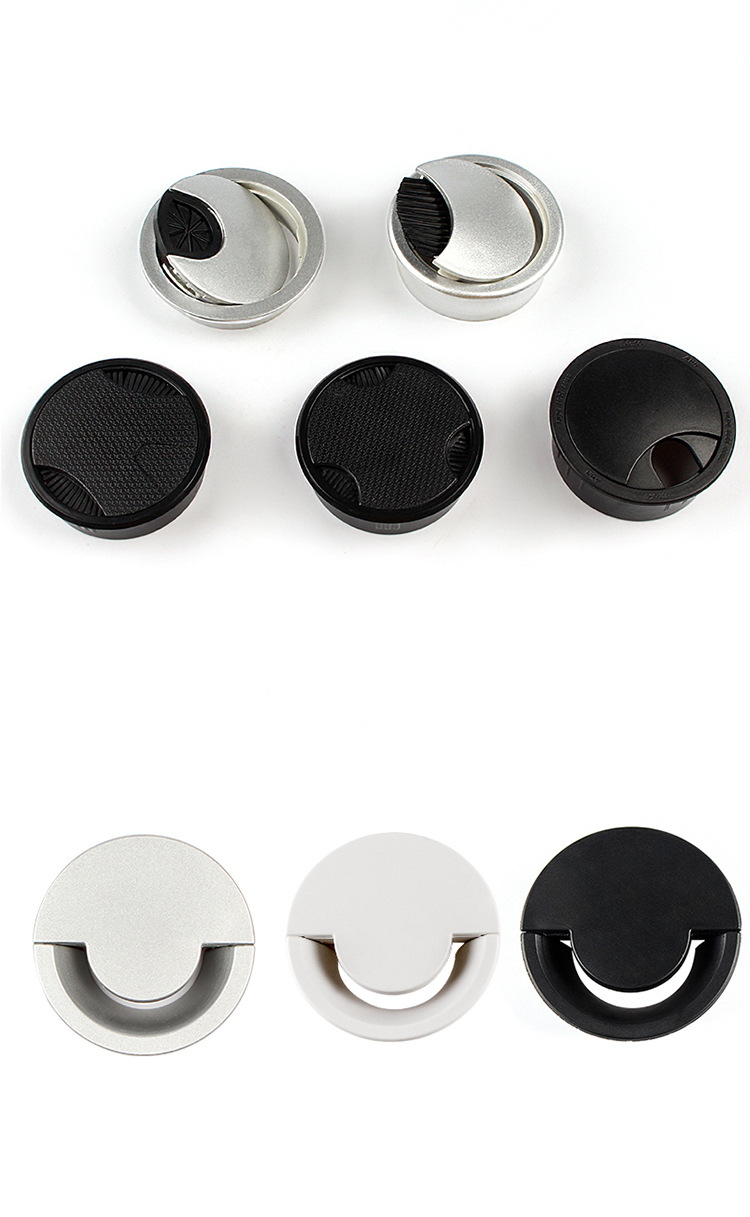 办公桌穿线盒家具电脑桌桌面走线孔塑料过线孔走线盒穿线孔线孔盖-阿