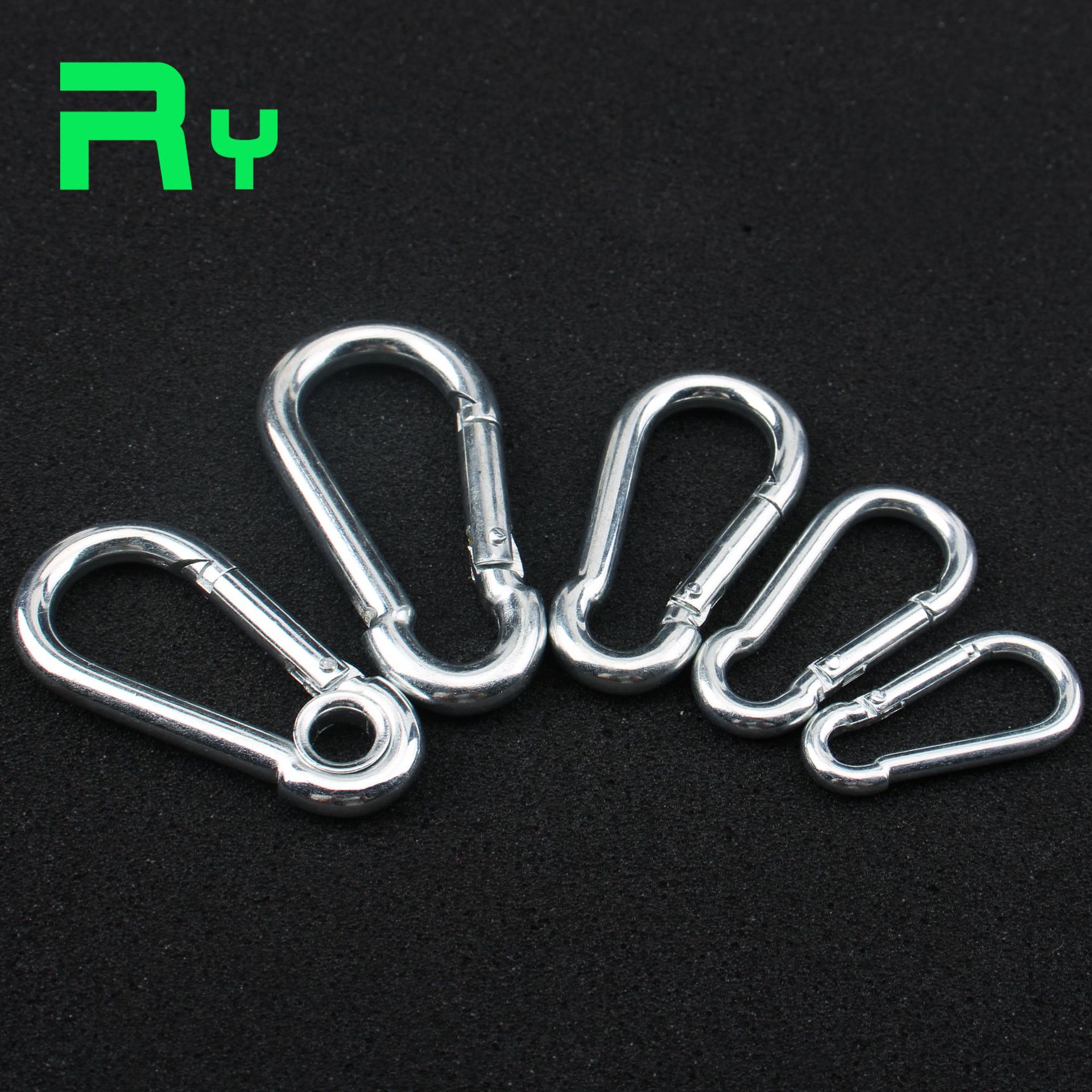 厂家直供电镀锌葫芦形登山扣 户外攀岩弹簧钩扣 铁登山扣