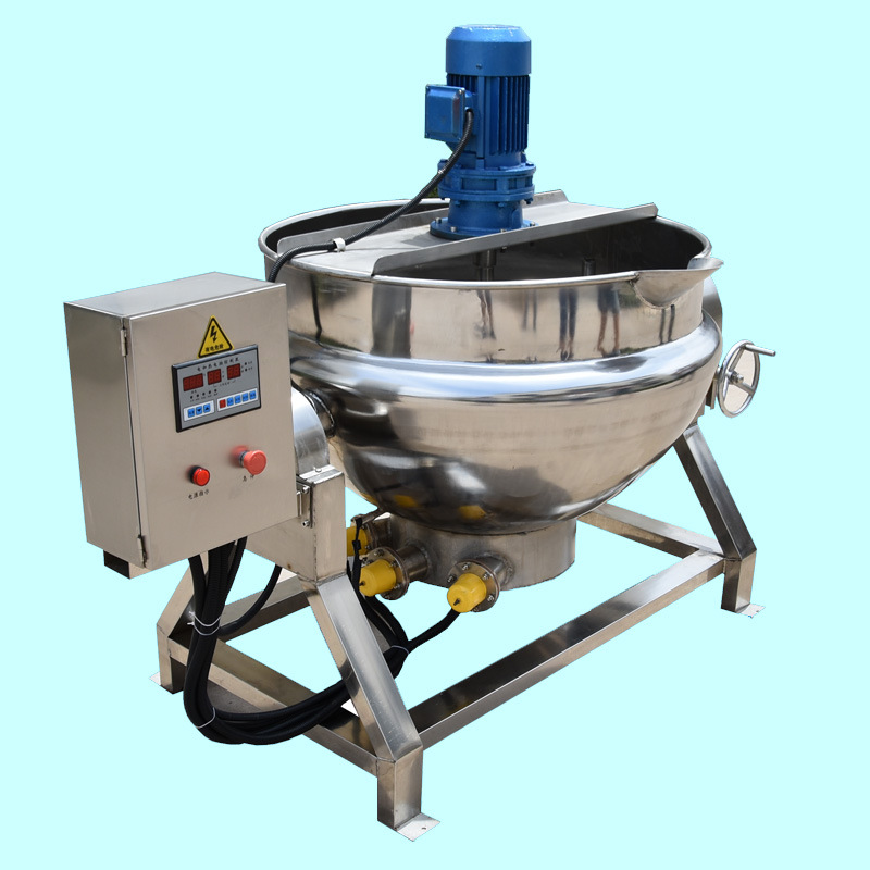 搅米豆腐机器可侧翻魔芋豆腐加工设备保温200斤焖子搅拌熬制锅